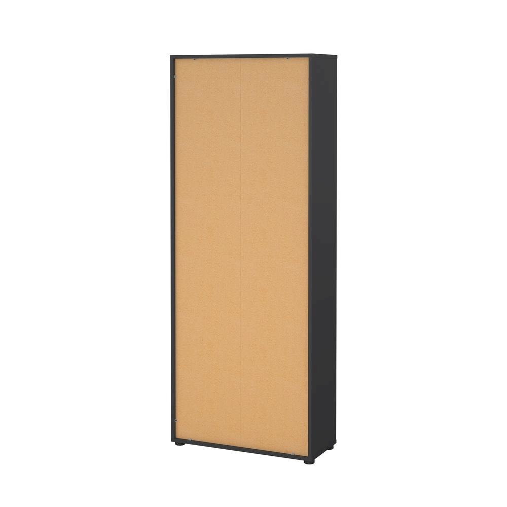 Contemporary Gray 6-Shelf Bookshelf for Bedroom, Office, or Living Room
