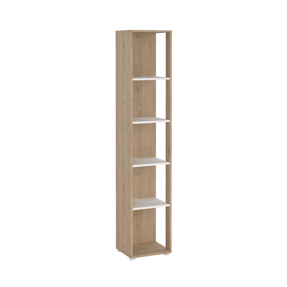 Brown 5-Shelf Bookcase with Side Access Design for Home or Office