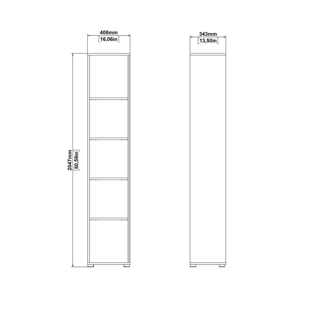 Brown 5-Shelf Bookcase with Side Access Design for Home or Office
