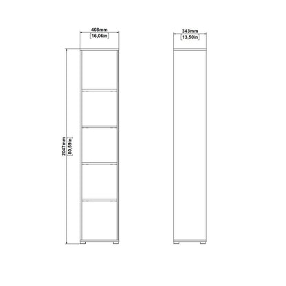 Brown 5-Shelf Bookcase with Side Access Design for Home or Office