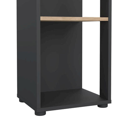 Gray 5-Shelf Bookcase with Fixed Shelves for Living Room or Office