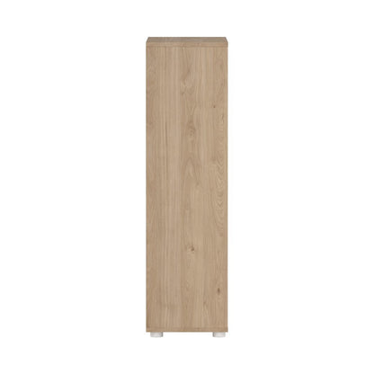Brown 3-Shelf Bookcase with 2 Doors and Adjustable Storage Shelves
