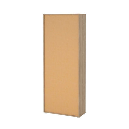 Brown 6-Shelf Bookcase with 4 Doors and Adjustable Shelves