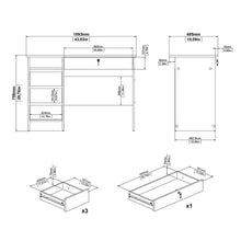 Brown Home Office Desk with 4 Drawers and Open Shelf for Study Use