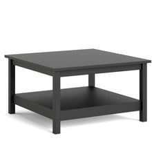 Modern Black Matte Coffee Table with Open Shelf for Living Room