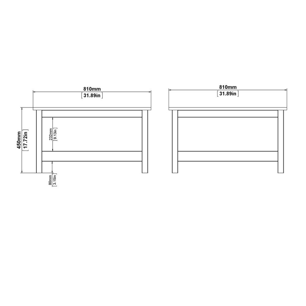Modern Black Matte Coffee Table with Open Shelf for Living Room