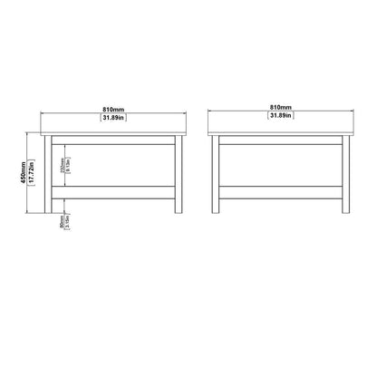 Modern Black Matte Coffee Table with Open Shelf for Living Room