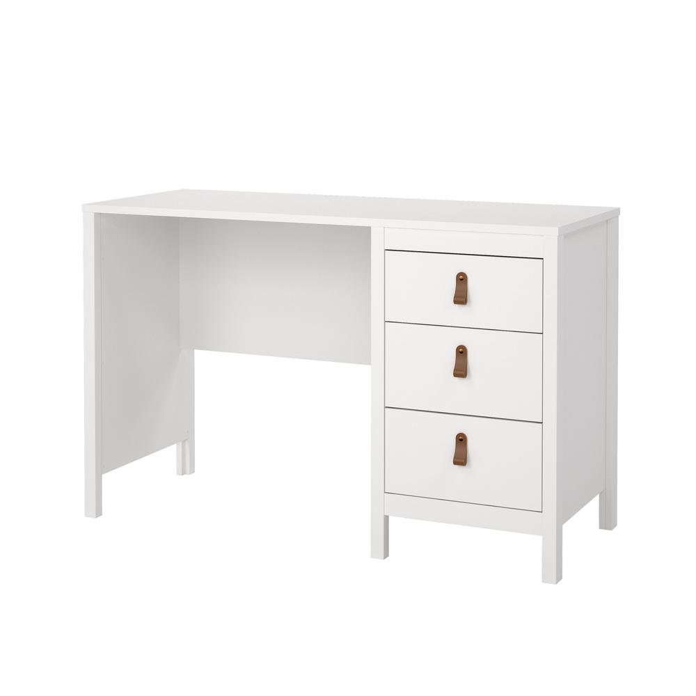 White 3-Drawer Computer Desk for Home Office or Study Table Area