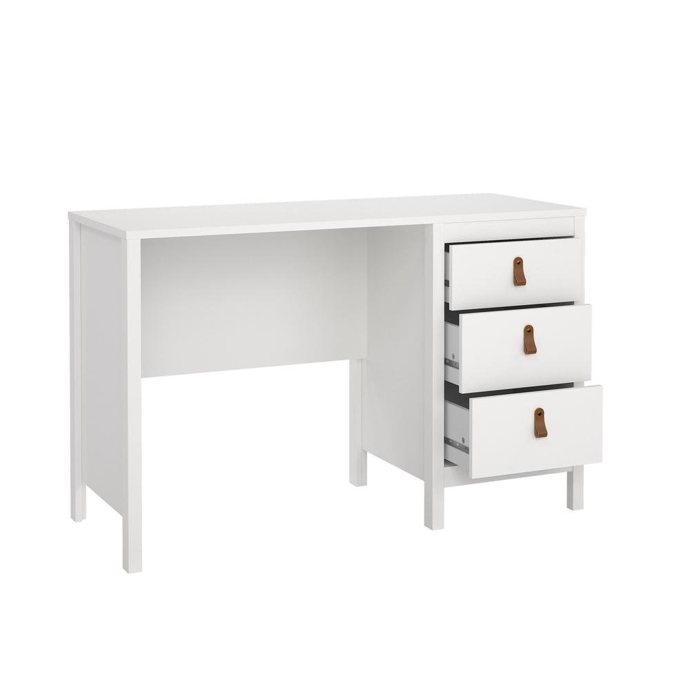 White 3-Drawer Computer Desk for Home Office or Study Table Area