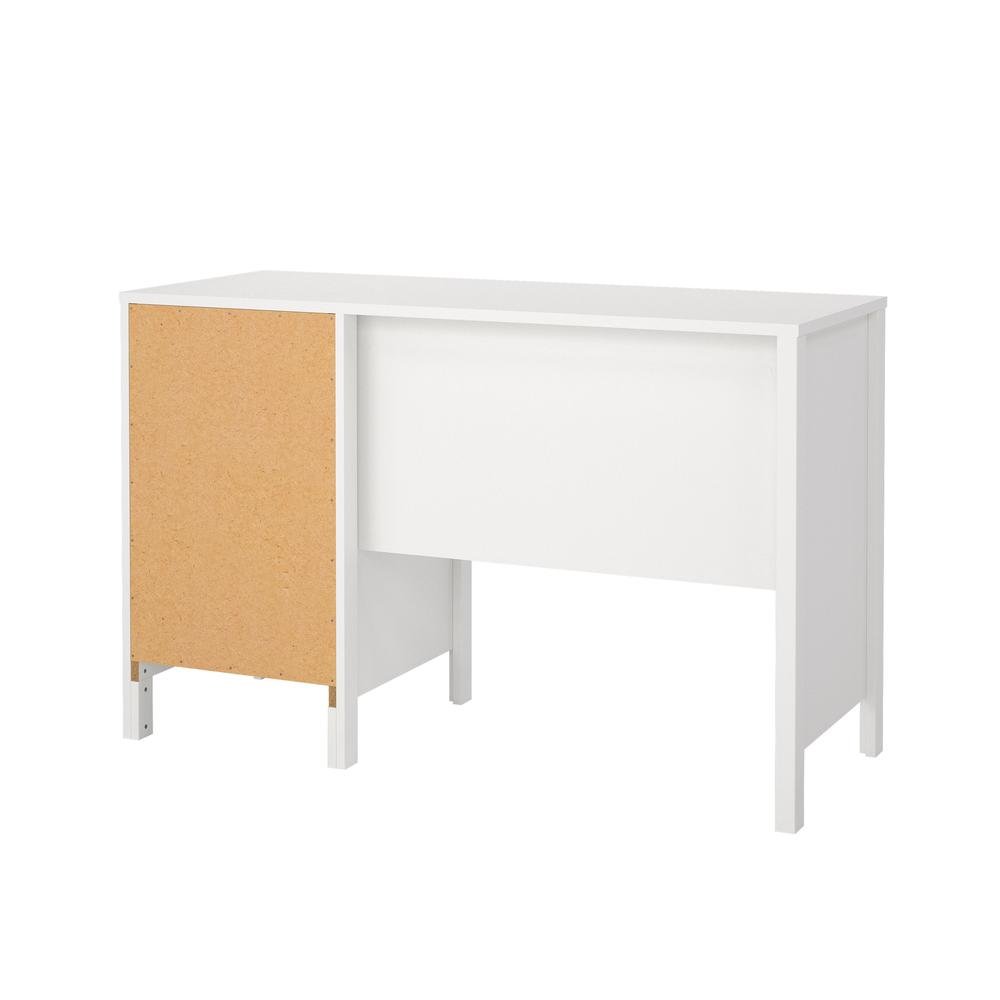 White 3-Drawer Computer Desk for Home Office or Study Table Area