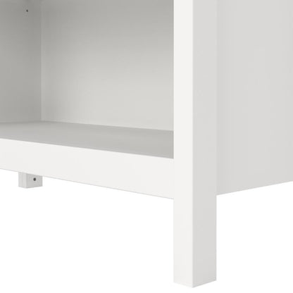 Modern White 6-Shelf Bookcase with Adjustable Shelves for Home Office