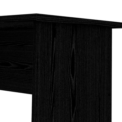 Modern Black Home Office Desk with 4 Drawers and Open Storage Shelf
