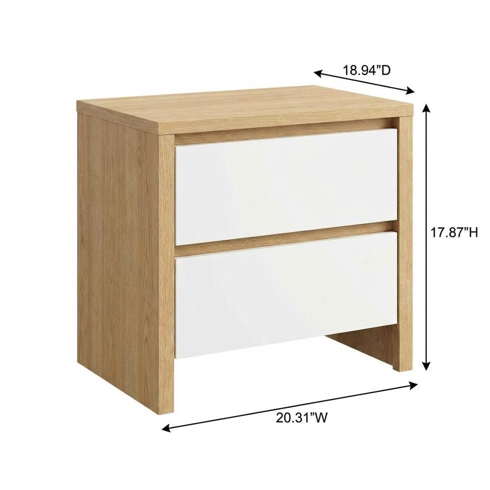 Timeless 17-Inch Tall Nightstand with 2 Drawers in Classic Finish