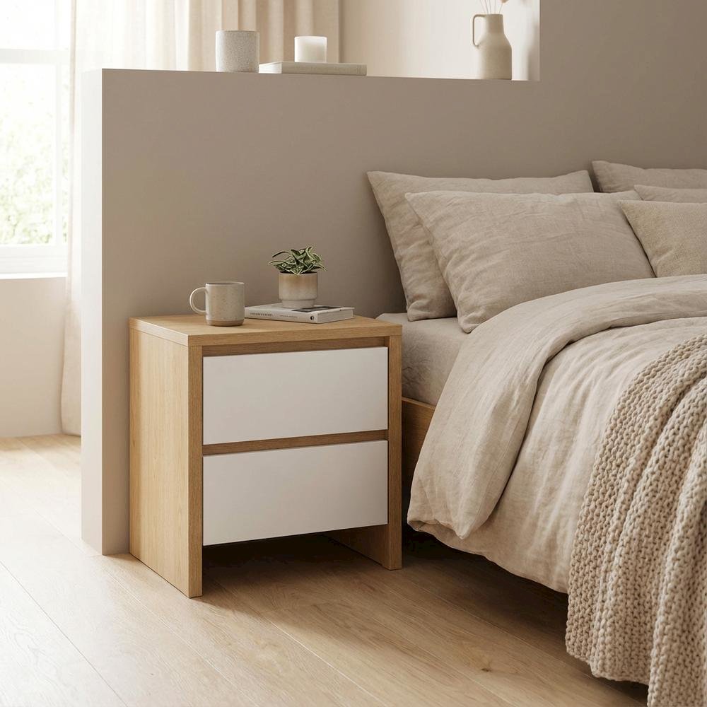 Timeless 17-Inch Tall Nightstand with 2 Drawers in Classic Finish