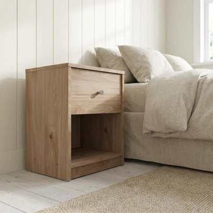 Hickory Nightstand with One Drawer and Timeless Style