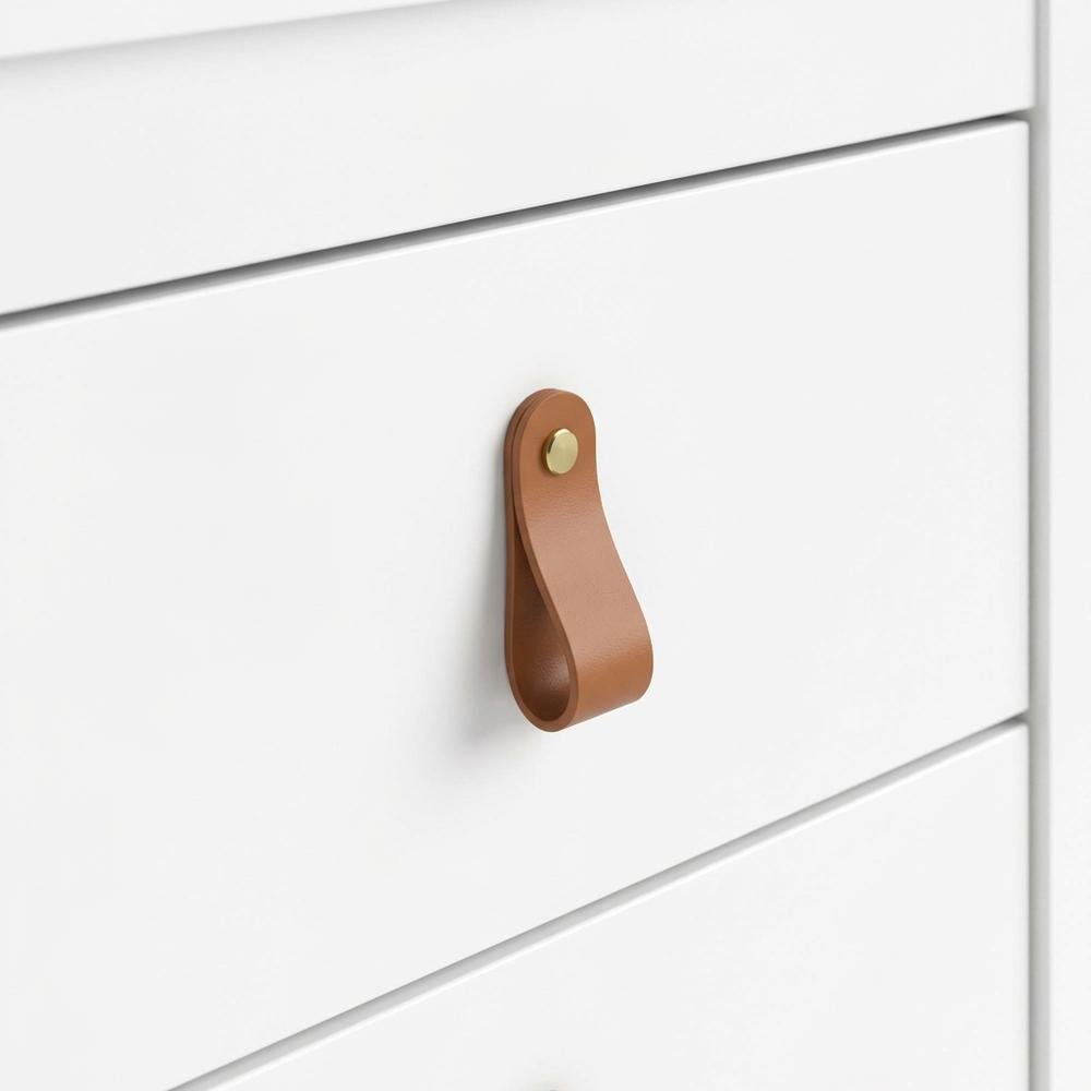 White Nightstand with Two Spacious Drawers for Bedroom Storage
