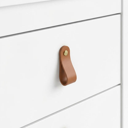 White Nightstand with Two Spacious Drawers for Bedroom Storage