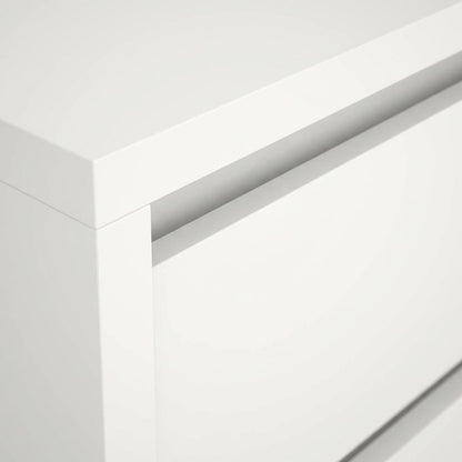 White 17-Inch Tall Nightstand with 2-Drawer Storage and Metal Runners