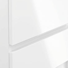 White High Gloss Nightstand with 2 Drawers and Timeless Design