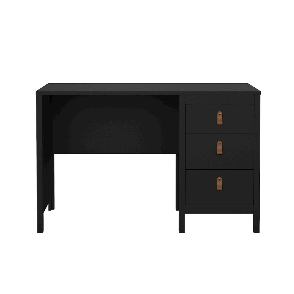 Black Matte Computer Desk with 3 Drawers, Home Office Study Table
