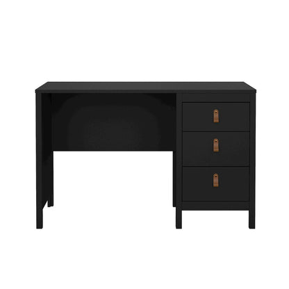 Black Matte Computer Desk with 3 Drawers, Home Office Study Table