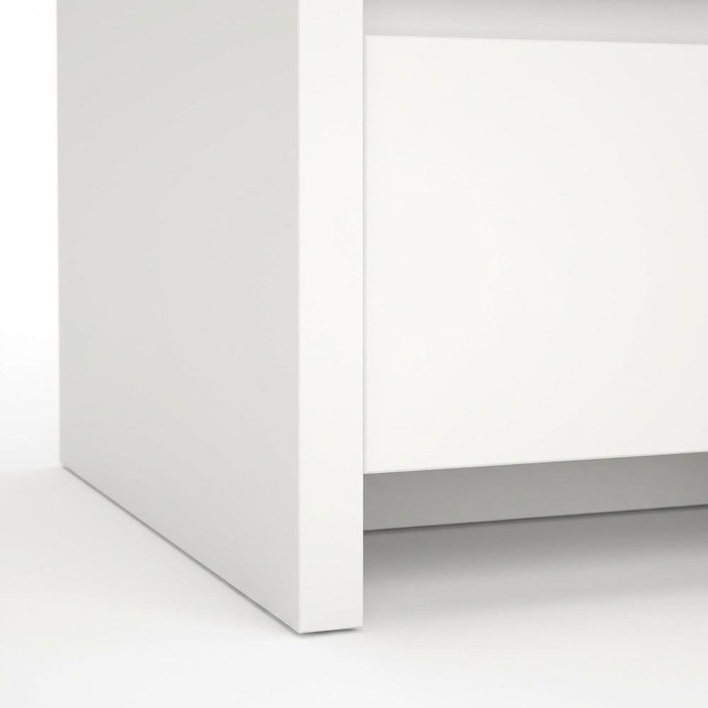 White 17-Inch Tall Nightstand with 2-Drawer Storage and Metal Runners