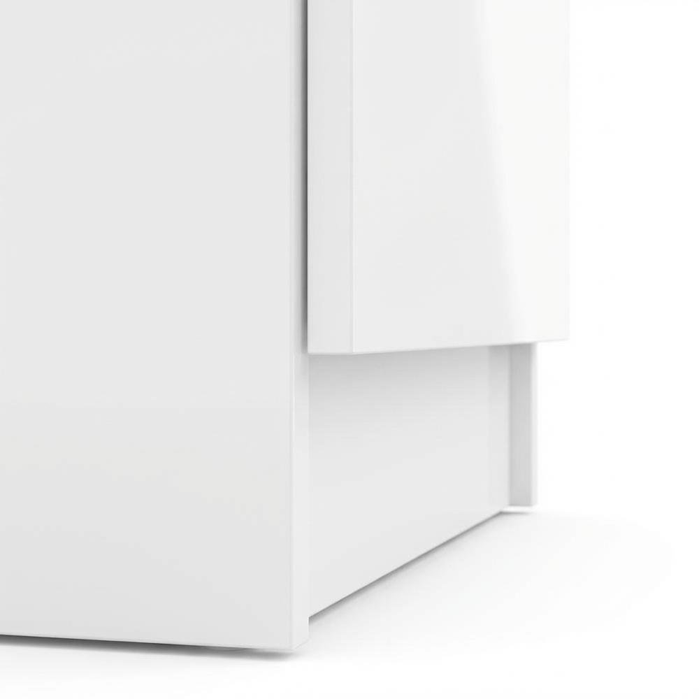 White High Gloss Nightstand with 2 Drawers and Timeless Design
