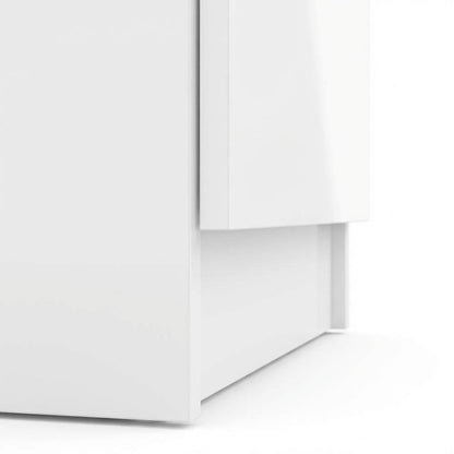 White High Gloss Nightstand with 2 Drawers and Timeless Design