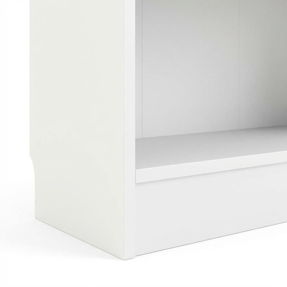 White Tall Wide 5 Shelf Bookcase with Adjustable Shelves and Metal Pulls