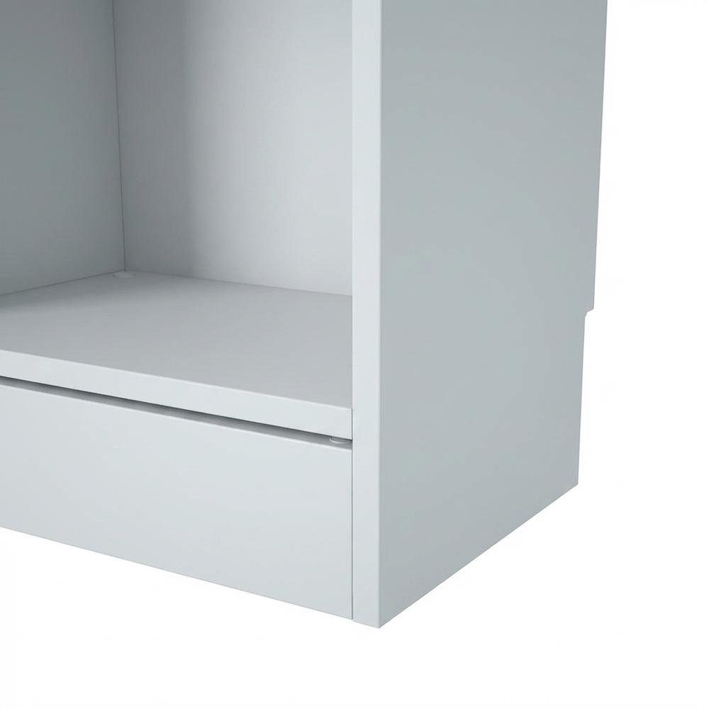 White Tall 5 Shelf Bookcase - Stylish Narrow Bookshelf for Home or Office