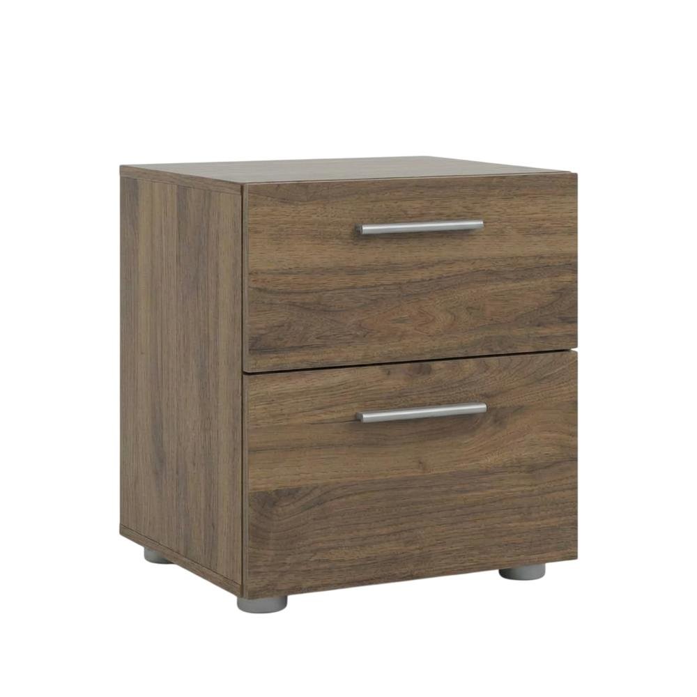Walnut Nightstand with 2 Drawers and Timeless Style for Bedroom Storage