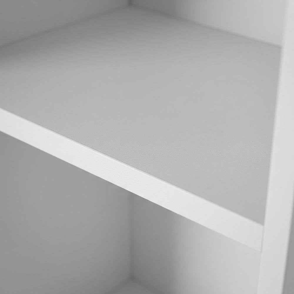 White Tall 5 Shelf Bookcase - Stylish Narrow Bookshelf for Home or Office