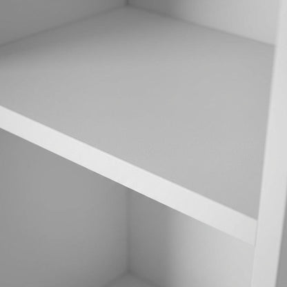 White Tall 5 Shelf Bookcase - Stylish Narrow Bookshelf for Home or Office