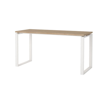 Brown Computer Desk with Metal Legs for Home Office or Study Room