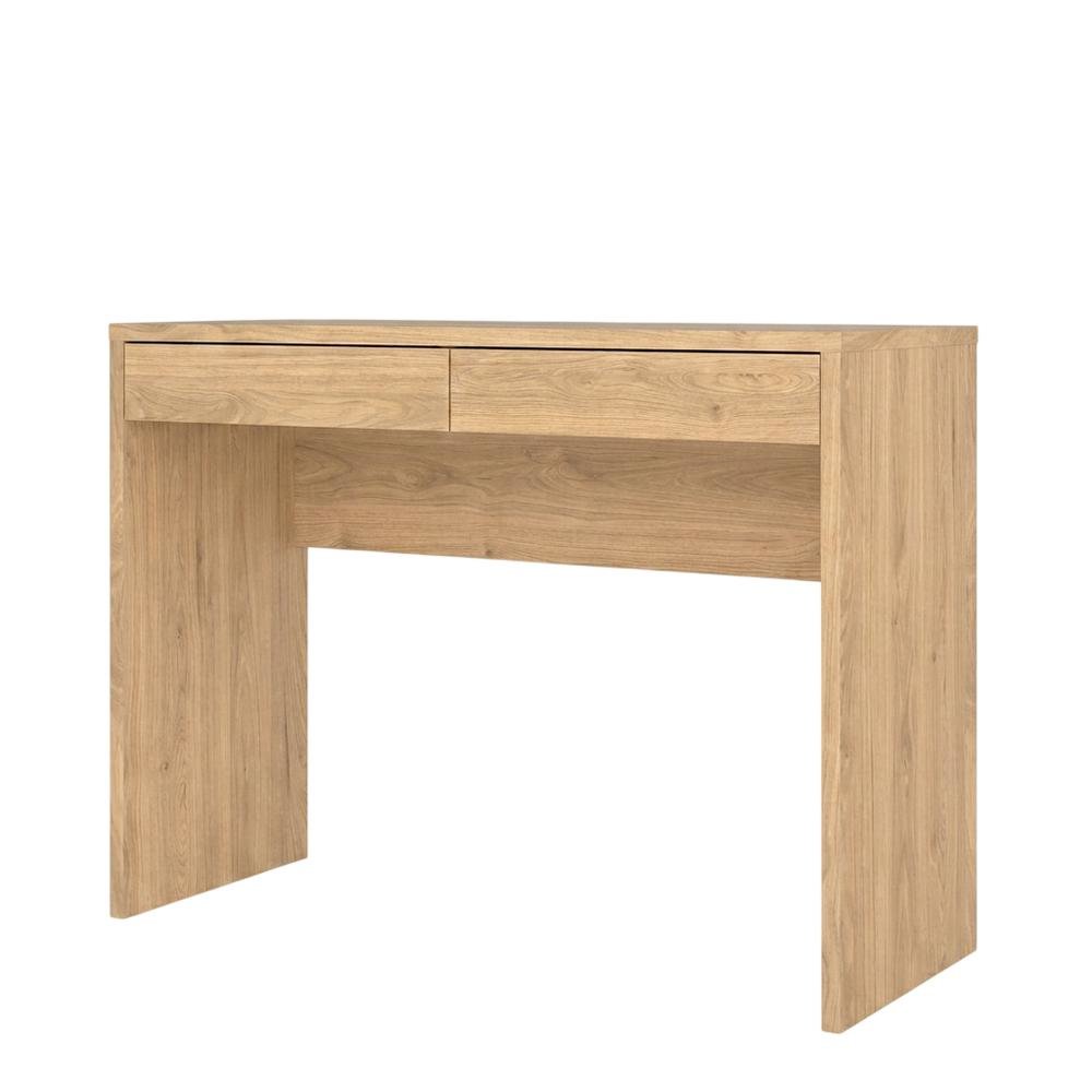 Modern Brown 2-Drawer Computer Desk for Home Office or Study Table