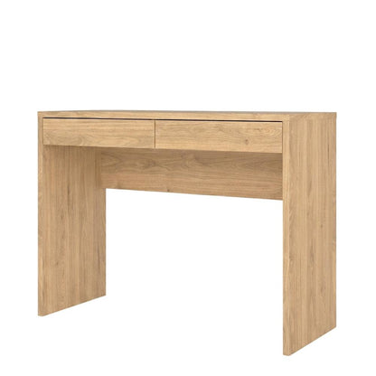 Modern Brown 2-Drawer Computer Desk for Home Office or Study Table