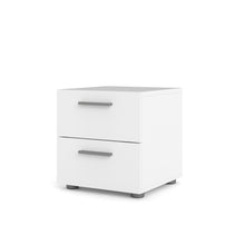 Modern White 2 Drawer Nightstand - Stylish Bedroom Nightstand with Drawers