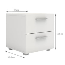 Modern White 2 Drawer Nightstand - Stylish Bedroom Nightstand with Drawers