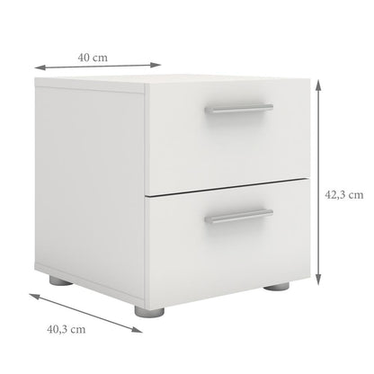 Modern White 2 Drawer Nightstand - Stylish Bedroom Nightstand with Drawers