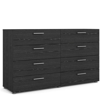 Austin 8 Drawer Double Dresser, Black Woodgrain