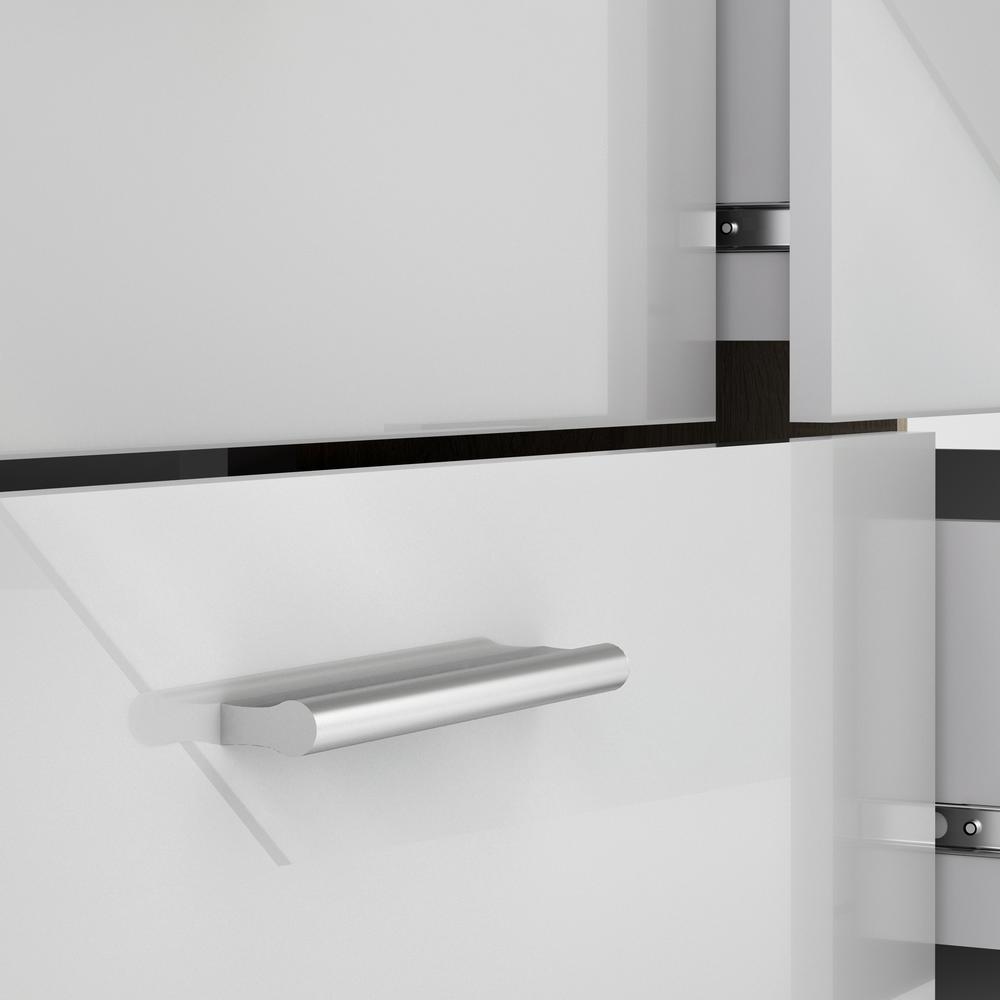 Austin 8 Drawer Double Dresser, Oak Structure/White High Gloss