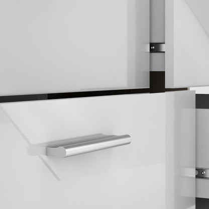 Austin 8 Drawer Double Dresser, Oak Structure/White High Gloss