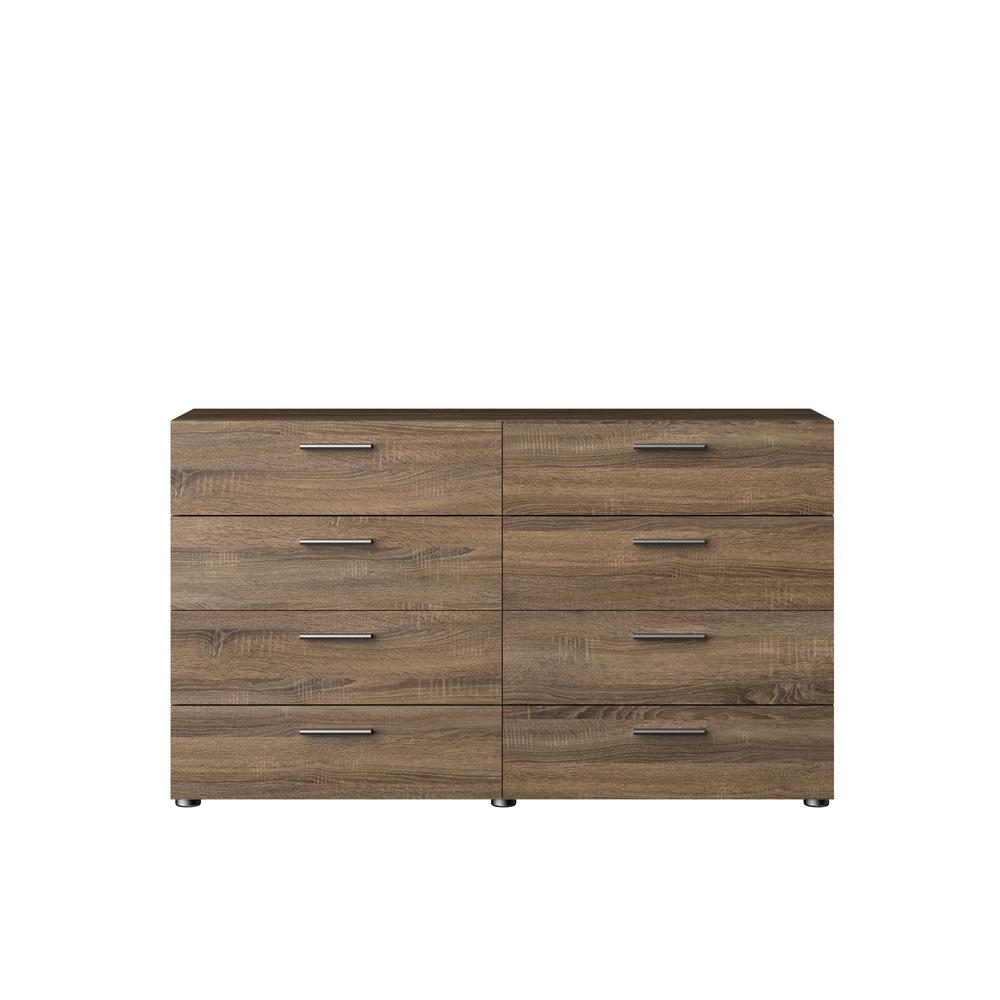 Elegant 8 Drawer Dresser in Truffle Oak for Modern Bedroom Storage Solutions