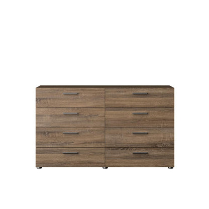 Elegant 8 Drawer Dresser in Truffle Oak for Modern Bedroom Storage Solutions