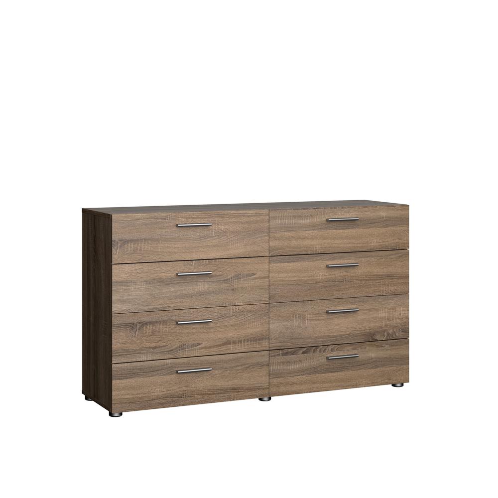 Elegant 8 Drawer Dresser in Truffle Oak for Modern Bedroom Storage Solutions