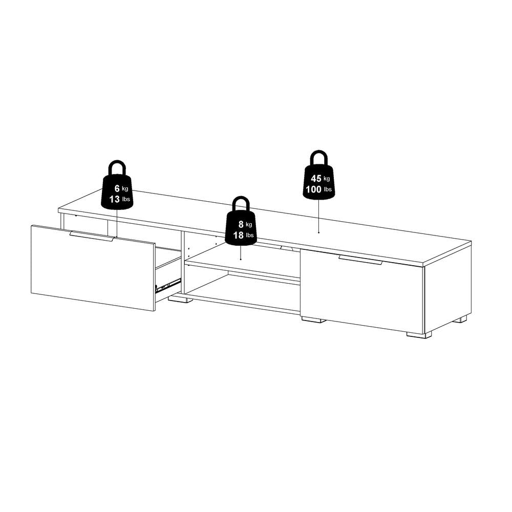 Match 2 Drawer 2 Shelf TV Stand, Truffle Oak