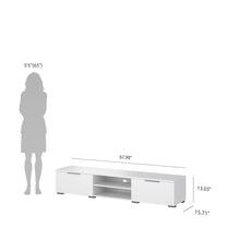 White High Gloss TV Cabinet - Stylish TV Stand with Drawers and Shelves