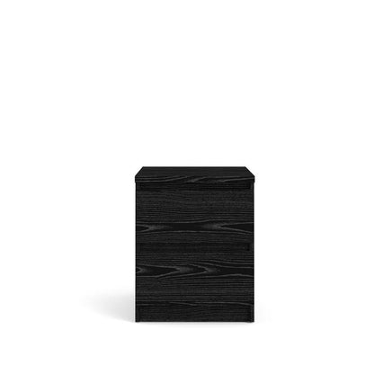 Black 2 Drawer Nightstand - Bedroom Bedside Drawer Storage Furniture