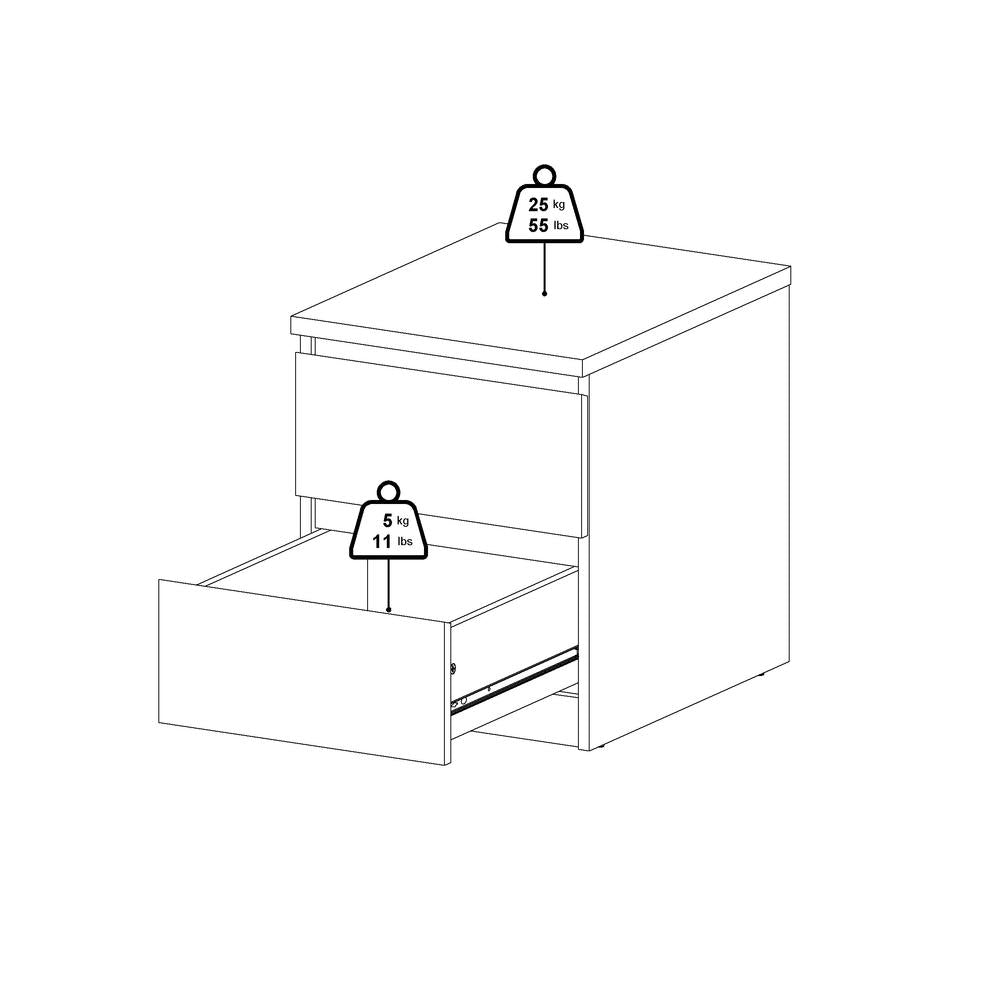 Scottsdale 2 Drawer Nightstand, Truffle Oak