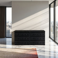 Black 6 Drawer Dresser - Elegant Bedroom and Closet Wood Dresser Storage